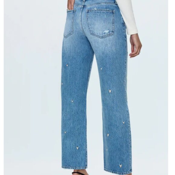 💗Pistola Lexi Confetti Heart Bowed Straight Jeans NWT • Size 28 • 💗 - Picture 5 of 9